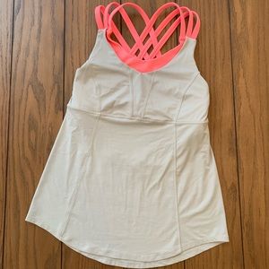 Never worn lululemon bra top, pink and grey!